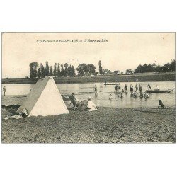 carte postale ancienne 37 ILE-BOUCHARD. Plage heure du Bain 1929