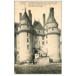 carte postale ancienne 37 LANGEAIS. Château voiture ancienne décapotable 1923