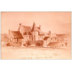 carte postale ancienne 37 LIGRE. Manoir de Beauvais. Reproduction en Photo 1980 d'après Dessin de Desaint Pour un Sénateur