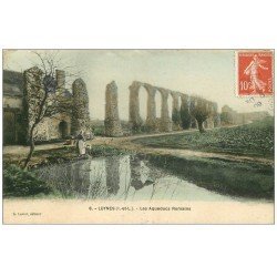 carte postale ancienne 37 LUYNES. Aqueducs avec Lavandière 1909