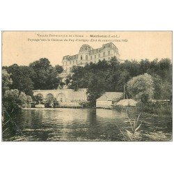 carte postale ancienne 37 MONTBAZON. Château Puy Artigny 1923 Roue à Eau