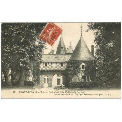 carte postale ancienne 37 MONTBAZON. Porte entrée Château 1919 Jardinier