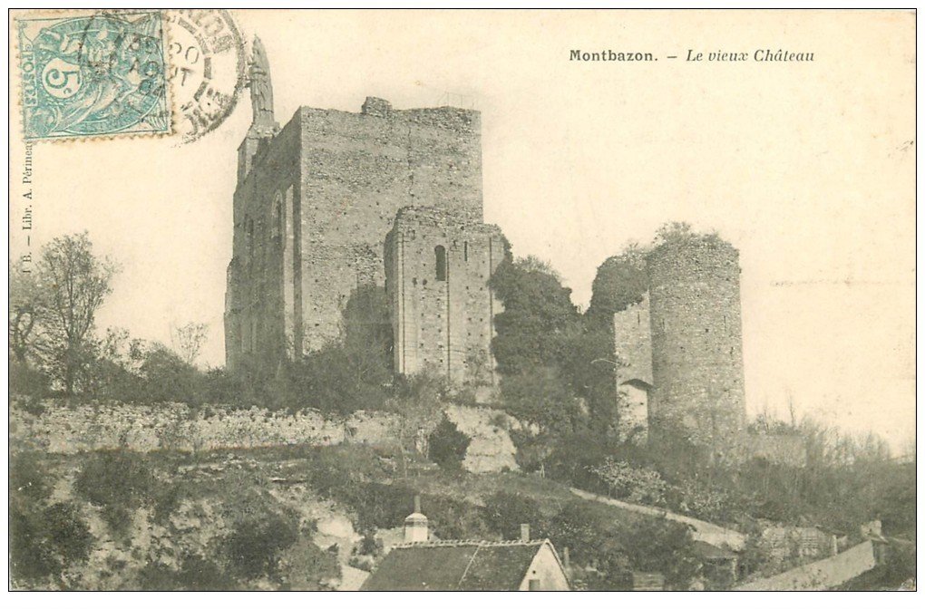 carte postale ancienne 37 MONTBAZON. Vieux Château 1904