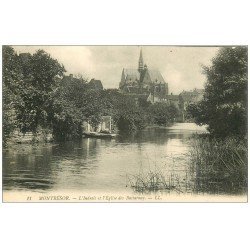 carte postale ancienne 37 MONTRESOR. Indrois et Eglise 1909