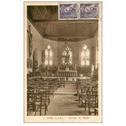 carte postale ancienne 37 POCE. Intérieur Eglise