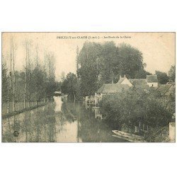 carte postale ancienne 37 PREUILLY-SUR-CLAISE. Bords de la Rivière