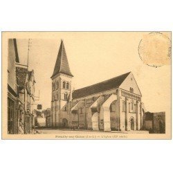carte postale ancienne 37 PREUILLY-SUR-CLAISE. Eglise 1935. timbre manquant
