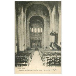 carte postale ancienne 37 PREUILLY-SUR-CLAISE. Eglise intérieur