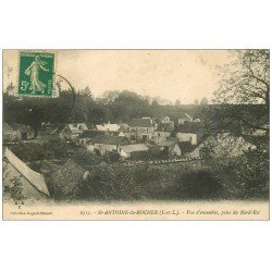 carte postale ancienne 37 SAINT-ANTOINE-DU-ROCHER. Village 1918