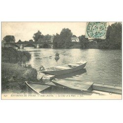 carte postale ancienne 37 SAINT-AVERTIN. Canoétiste sur le Cher 1909