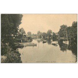 carte postale ancienne 37 SAINT-AVERTIN. Le Pont animation