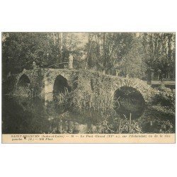 carte postale ancienne 37 SAINT-BRANCHS. Pêcheur Pont Giraud sur Echandon (défaut)