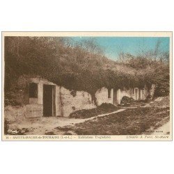 carte postale ancienne 37 SAINTE-MAURE-DE-TOURAINE. Habitations Troglodytes