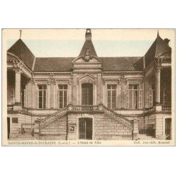 carte postale ancienne 37 SAINTE-MAURE-DE-TOURAINE. Hôtel de Ville de face