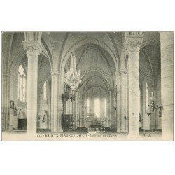 carte postale ancienne 37 SAINTE-MAURE-DE-TOURAINE. Intérieur Eglise 1919