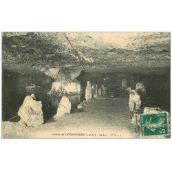 carte postale ancienne 37 SAVONNIERES. Caves Gouttières Lac 1910