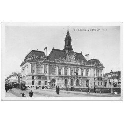 carte postale ancienne 37 TOURS. Ancien Hôtel de Ville. Carte Photo émaillographie