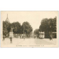 carte postale ancienne 37 TOURS. Avenue Grammont 1918. Tampon Militaire