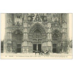 carte postale ancienne 37 TOURS. Cathédrale Porte d'Entrée n°10