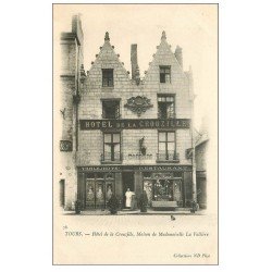 carte postale ancienne 37 TOURS. Hôtel Crouzille Restaurant vers 1900