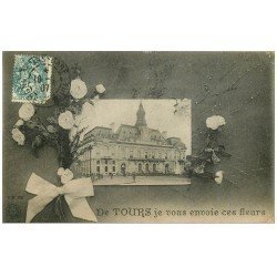 carte postale ancienne 37 TOURS. Hôtel de Ville 1907 fantaisie
