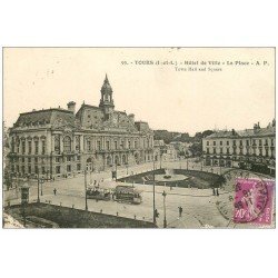 carte postale ancienne 37 TOURS. Hôtel de Ville 1933