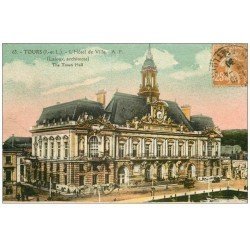 carte postale ancienne 37 TOURS. Hôtel de Ville la Place 1930 n°63
