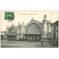 carte postale ancienne 37 TOURS. La Gare 1909