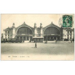 carte postale ancienne 37 TOURS. La Gare 1911 n°193