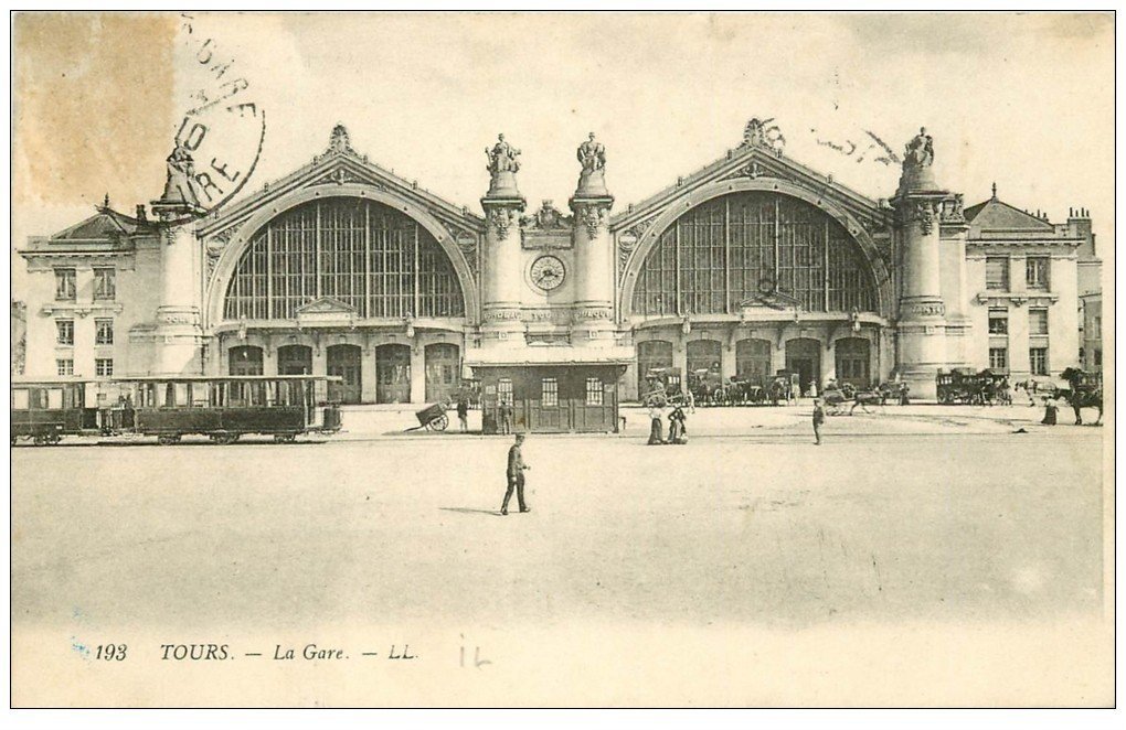 carte postale ancienne 37 TOURS. La Gare 193