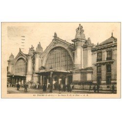 carte postale ancienne 37 TOURS. La Gare P-O et Etat