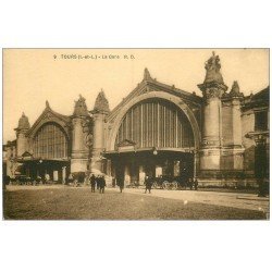 carte postale ancienne 37 TOURS. La Gare R.D