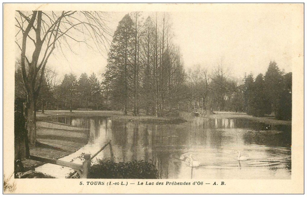 carte postale ancienne 37 TOURS. Lac des Préhendes d'Oë