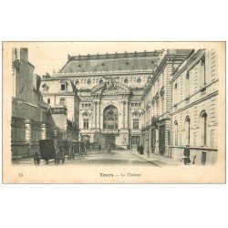 carte postale ancienne 37 TOURS. Le Théâtre 1905
