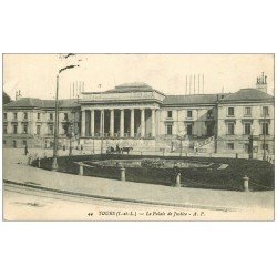 carte postale ancienne 37 TOURS. Palais de Justice 1916