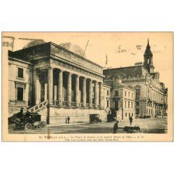 carte postale ancienne 37 TOURS. Place Palais de Justice Hôtel de Ville 1939