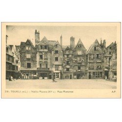 carte postale ancienne 37 TOURS. Place Plumereau