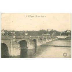 carte postale ancienne 37 TOURS. Pont de Pierre 132