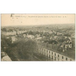 carte postale ancienne 37 TOURS. Quartiers la Fuye et Gares 1919