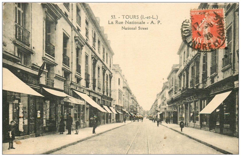 carte postale ancienne tours