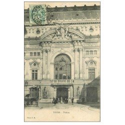 carte postale ancienne 37 TOURS. Théâtre 1907