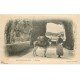 carte postale ancienne 06 BEAULIEU. Paysanne avec son âne. Carte Pionnière 1903