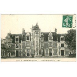 carte postale ancienne 37 VERNOU-SUR-BRENNE. Château Jallanges 1908