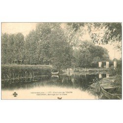 carte postale ancienne 37 VOUVRAY. Barrage Cisse 1904