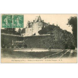 carte postale ancienne 37 VOUVRAY. Jardin Français Château 1926
