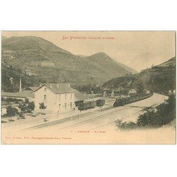 65 ARREAU. La Gare avec Train vers 1900