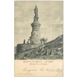 carte postale ancienne 65 BAGNERES-DE-BIGORRE. Le Bédat Statue de la Vierge. Timbre Taxe 1904