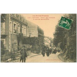 carte postale ancienne 65 CAPVERN. Hôtel des Thermes et Maison Mourardou 1912