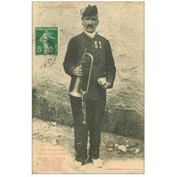 carte postale ancienne 65 CAPVERN. Louis Crieur Public avec son clairon 1913. Type exentrique