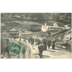 carte postale ancienne 65 CAUTERETS. Buvette Mauhourat route du Pont d'Espagne 1908